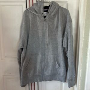 Champion zip up hoodie sweatshirt in gray, size XL
